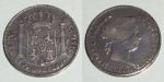 3352 50 CENTAVOS DE PESO 1865 ISABEL II